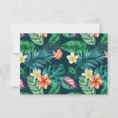 ハワイトロピカルパーム葉ルアウ（ハワイ式宴会）ブライダルシャワー サンキューカード (裏面)