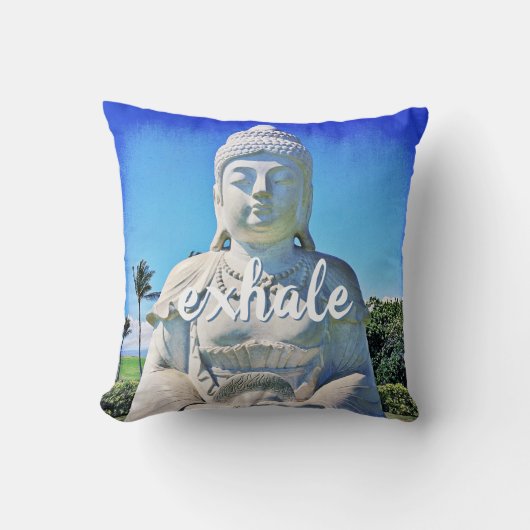 ハワイトロピカルブッダ写真エキザーレスクリプト引用文 クッション (正面)