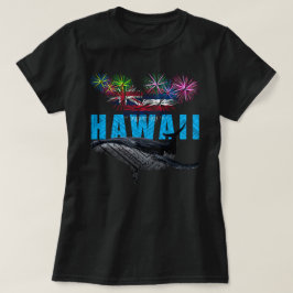 ハワイニーポリネシアの部族のハンプバック花火 Tシャツ