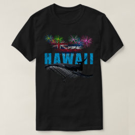 ハワイニーポリネシアの部族のハンプバック花火 Tシャツ