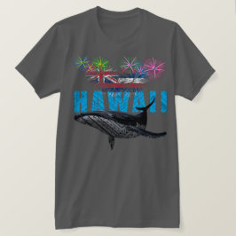 ハワイニーポリネシアの部族のハンプバック花火 Tシャツ
