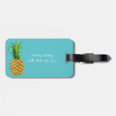 ハワイネングース州バードアンドパイナップルアクアブルー ラゲッジタグ (裏面横)
