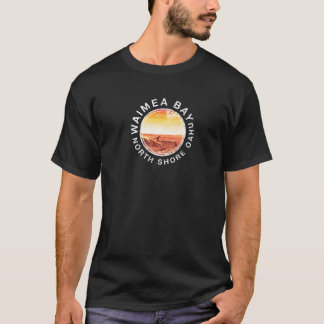 ハワイノースショアオアフワイメアベイレトロサーフィン Tシャツ