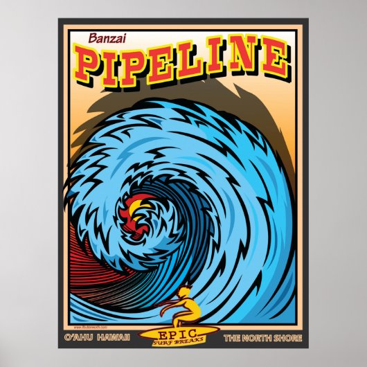 ハワイノースショアサーフィン ポスター (正面)