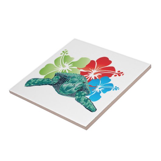 ハワイハイビスカスカメ タイル (側面)