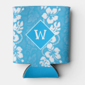 ハワイハイビスカスフラワーズモパターン(の模様が)あるノグラム 缶クーラー (正面)