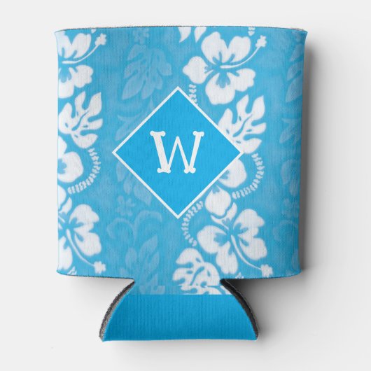 ハワイハイビスカスフラワーズモパターン（の模様が）あるノグラム 缶クーラー (正面)