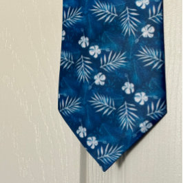 ハワイハイビスカスフラワートロピカルパーム ネクタイ