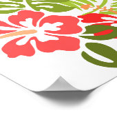 ハワイハイビスカスフローラフローラ花咲き ポスター (角)