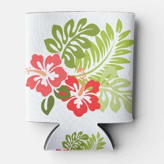 ハワイハイビスカスフローラフローラ花咲き 缶クーラー (正面)