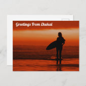 ハワイハガキ、エフカイさんからの挨拶 ポストカード (正面/裏面)