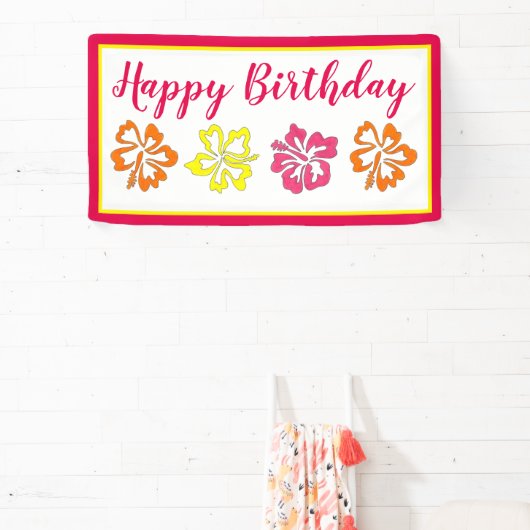 ハワイハッピーバースデービーチパーティールアウ（ハワイ式宴会） 横断幕 (インサイチュ)
