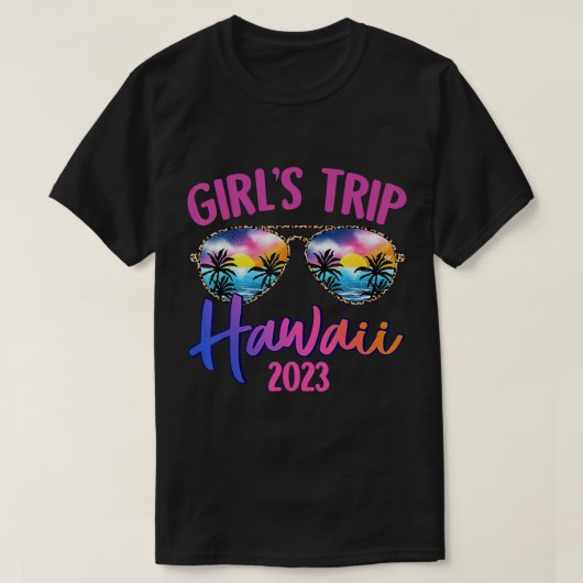 ハワイハワイアン2023ガールズトリップサングラスサマー Tシャツ (デザイン正面)