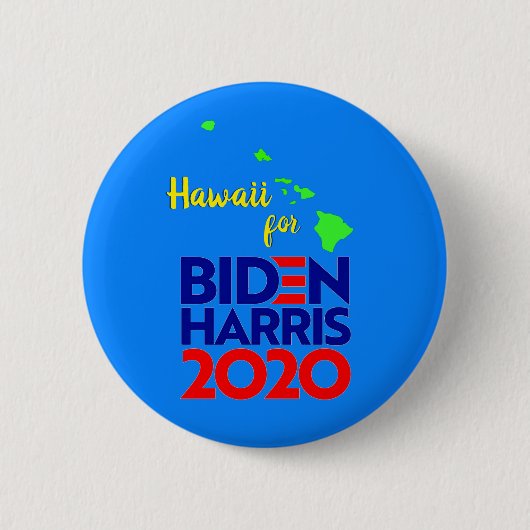 ハワイバイデン氏ハリス2020 缶バッジ (正面)