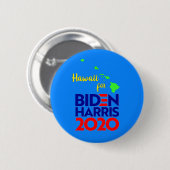 ハワイバイデン氏ハリス2020 缶バッジ (正面&裏面)