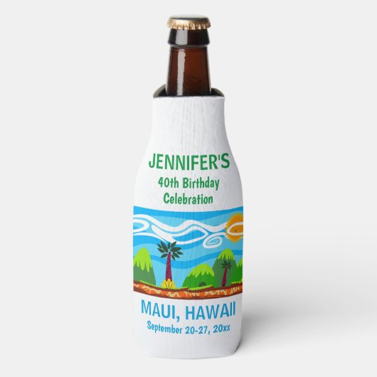 ハワイバースデーパーティートリップフェイバーボトルクール ボトルクーラー (ボトル正面)