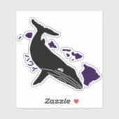 ハワイパープルアイランズザトウクジラ紫 シール (シート)