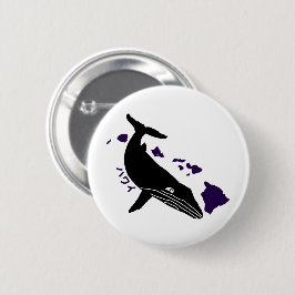 ハワイパープルアイランズザトウクジラ紫 缶バッジ