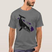 ハワイパープルアイランズザトウクジラ紫 Tシャツ (正面)