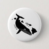 ハワイパープルアイランズザトウクジラ 缶バッジ (正面)