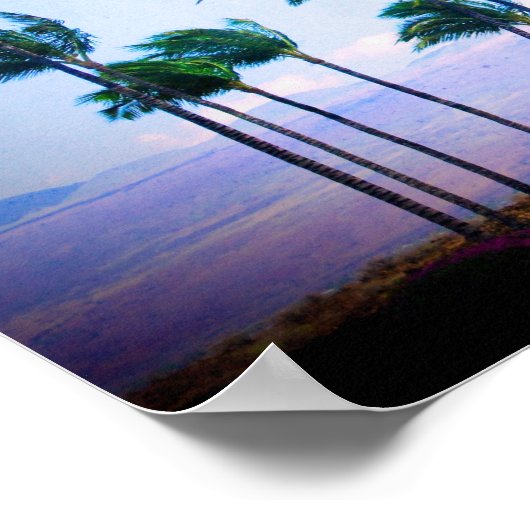 ハワイパームツリーズフォトサンクフルピープル引用文 ポスター (角)