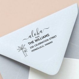 ハワイパームツリー差出人住所スタンプ セルフインキングスタンプ