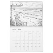 ハワイビーチが自分で色を付ける カレンダー (1月 2026)