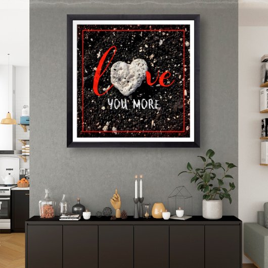 ハワイビーチとサンゴハート写真もっと愛 ポスター