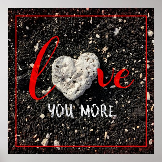 ハワイビーチとサンゴハート写真もっと愛 ポスター (正面)