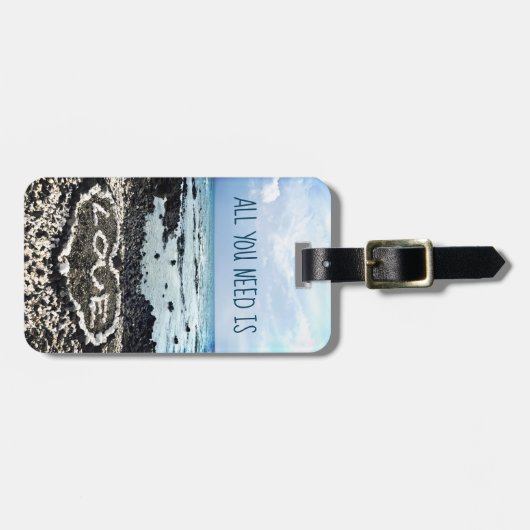 ハワイビーチコーラルハートフォトニーズ引用文 ラゲッジタグ (正面横)