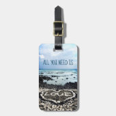 ハワイビーチコーラルハートフォトニーズ引用文 ラゲッジタグ (正面縦)