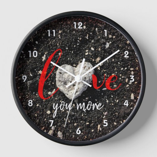 ハワイビーチコーラルハートフォトラブユーモア引用文 壁時計 (正面)