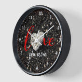 ハワイビーチコーラルハートフォトラブユーモア引用文 壁時計 (傾斜)