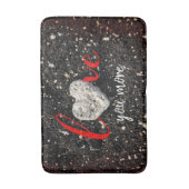 ハワイビーチコーラルハート愛You More Script バスマット (正面縦)