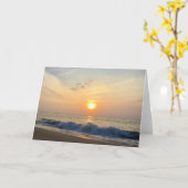 ハワイビーチサンセットグリーティングカード カード (黄色い花)