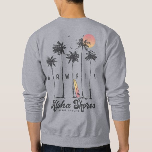 ハワイビーチサーファーサマーバケーション スウェットシャツ (裏面)