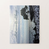 ハワイビーチツリーシルエット収集モーメント引用文 ジグソーパズル (縦)