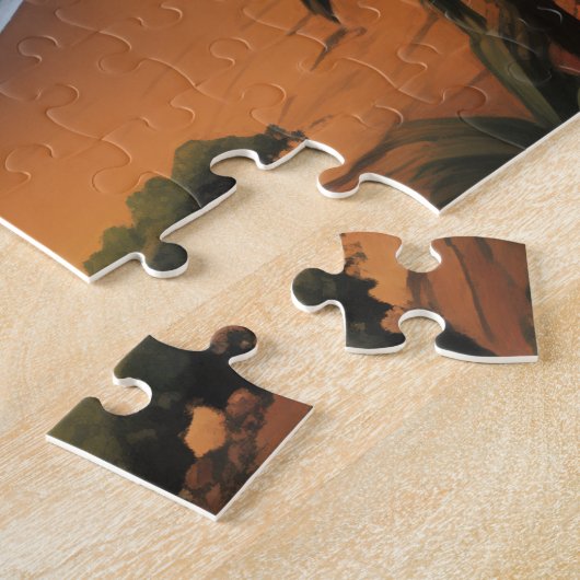 ハワイビーチトロピカルパラダイス絵を描ヴィンテージ ジグソーパズル (側面)