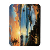 ハワイビーチトロピカルパラダイス絵を描ヴィンテージ マグネット (縦)