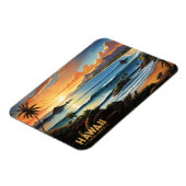 ハワイビーチトロピカルパラダイス絵を描ヴィンテージ マグネット (左側)