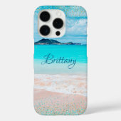 ハワイビーチトロピクガーリールブルーカスタム紙吹雪 Case-Mate iPhoneケース (裏面)