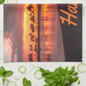 ハワイビーチハワイアン諸島 キッチンタオル (折り畳み)