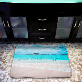 ハワイビーチピースラブサンディ足スクリプト引用文 バスマット