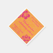 ハワイビーチフパーソナライズされたロ結婚ワーズナプキンス スタンダードカクテルナプキン (角)