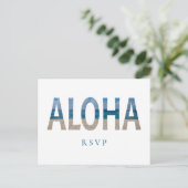 ハワイビーチ結婚式アロハフォトRSVP インビテーションポストカード (スタンド正面)