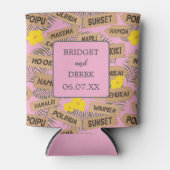 ハワイビーチ結婚式ピンク 缶クーラー (正面)