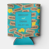 ハワイビーチ結婚式 缶クーラー (正面)