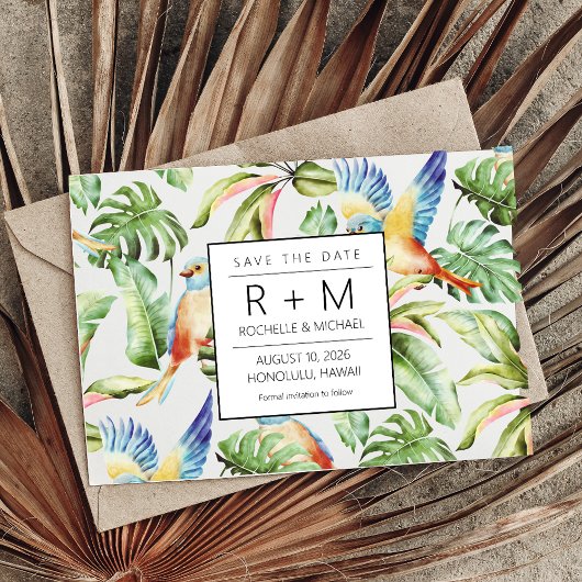 ハワイビーチ行き先結婚式 案内状