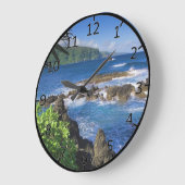 ハワイビーチ風景 ラージ壁時計 (傾斜)