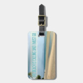 ハワイビーチ | ビーチが写真を呼び出している ラゲッジタグ (正面縦)